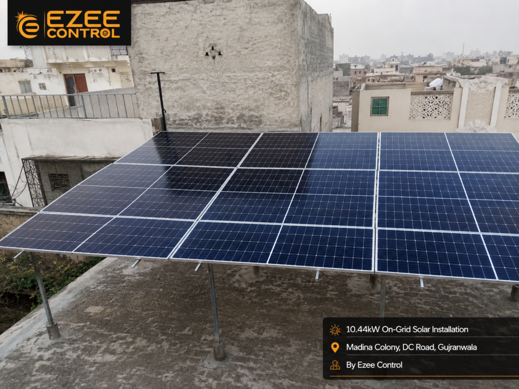 On-grid solar system installation by Ezee Control in Pakistan