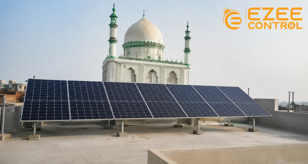 Hybrid solar system installation by Ezee Control showing LONGi panels and Solis S6 inverter
